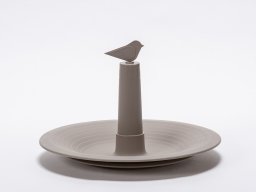 Esschert Design Poidełko dla ptaków na słupku 32 cm jasnoszare Plastia Finch (NPC_8590415012948)
