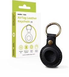 Mobile Origin MOBILE ORIGIN AIRTAG LEATHER KEYCHAIN A6, BLACK