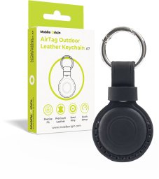 Mobile Origin MOBILE ORIGIN AIRTAG OUTDOOR LEATHER KEYCHAIN A7, BLACK