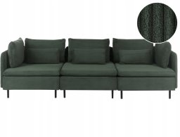 Beliani Sofa modułowa dla 3 osób EGERIS Ciemnozielony Sztruks (726943 Bel)