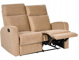 Beliani Sofa z manualną funkcją relaksu dla 2 osób VERDAL Welur Jasnobrązowy (810884)
