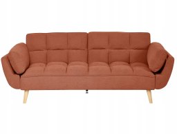 Beliani Sofa rozkładana dla 3 osób ASBY Pomarańczowy (810155)