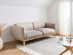 Beliani Sofa dla 3 osób LJUNG Jasnobrązowy (806492)