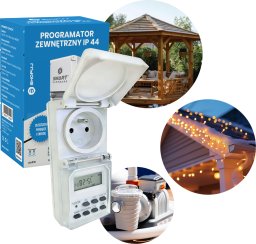 SHOPUJ.PL Programator czasowy zewnętrzny IP44 timer cyfrowy cykliczny włącznik 3680W