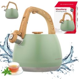 Klausberg Czajnik stalowy z gwizdkiem 2,5L pistacjowy (KB-9039)