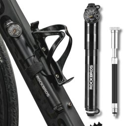 RockBros Pompka rowerowa HQ-67A-L03 BK z manometrem - czarna (5907769391019)