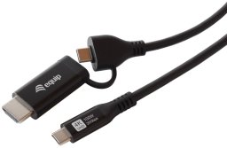 Adapter AV Equip USB-C->USB-C+HDMI PD100W 4K/ 60Hz 3.00m Alu. (128437)