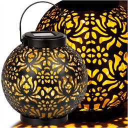 xxxxxxxxxxxxxxxx Verk Group (Verk) Lampion solarny ozdobny LED latarnia słoneczna czarna wisząca lampa