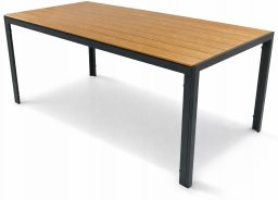 Kontrasto Stół ogrodowy ALLEN-ST 190x90 blat polywood prostokątny czarny na taras