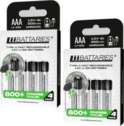 Hello Case Zestaw 2x LiiBattaries Akumulator ładujący się bateria litowo-jonowa AAA USB-C Zestaw (5902729075787)