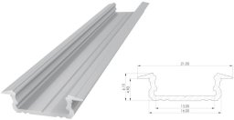 MPL Power Wpuszczany profil ALU surowy 5x16mm 3030mm GROOVE raw alu (5902135152881)