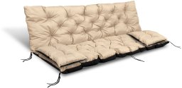 AIO FACTORY Poduszka ogrodowa 150x60x50 cm + 2 poduszki na ławkę huśtawkę wodoodporna beżowa (5906501501563)