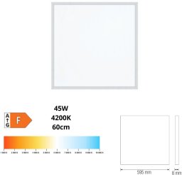 Lampa sufitowa Horoz Panel sufitowy 60x60cm 45W biała neutralna 4200K 180-265V LED PANEL (59,5CM) GALAKSI P... (8680985551296)