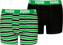 Puma Bokserki dla dzieci Everyday Striped 2 pak zielono-czarne 938970 03 152cm