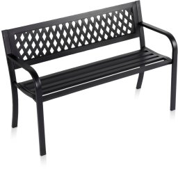 Vilde Ławka ogrodowa metalowa czarna 119x45x76 cm (5900670123243)