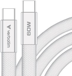Kabel USB Verbatim USB-C - USB-C 60W 1.2 m Biały (30274)