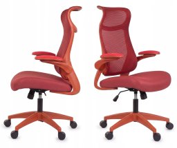 Krzesło biurowe Giosedio Ergonomiczny czerwony fotel biurowy regulowane podłokietniki BHP (FHX001)