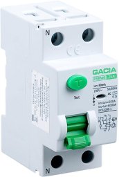 GACIA Wyłącznik różnicowoprądowy 25A, 30mA, 2P, typ A PR8NM 2P 25A 30mA A (66165)