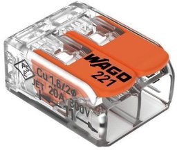 Wago Szybkozłączka uniwersalna Linka/Drut 2x 0,2-4mm2 221-412 (Paczka 100szt.) (38802P)