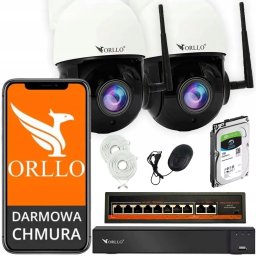Rejestrator ORLLO Zestaw 2 Kamer WIFI IP PoE Obrotowe Z10+NVR1+SWITCH SW2+DYSK1TB