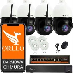 Kamera IP ORLLO Zestaw 4 Kamer WIFI IP PoE Bezprzewodowe Obrotowe Z10+NVR1+Switch SW2