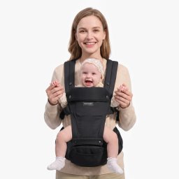 Momcozy Hip Seat Baby Carrier Black Medium | Nosidełko z siedziskiem biodrowym | kolor czarny, rozmiar M (HC014-BS00NB-A)
