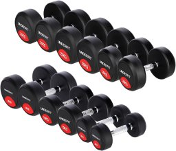 UNDERFIT Zestaw hantli gumowanych UNDERFIT 5-30 kg 6 par (210 kg) siłownia
