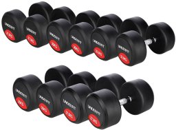 UNDERFIT Zestaw hantli gumowanych 27,537,5 kg UNDERFIT 5 par (325 kg)