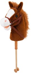 LeanToys Hobby Horse Koń Na Kiju Głowa Konia Dźwięki Galopu Rżenia Brązowy 100 cm