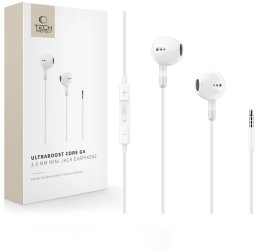 Słuchawki Tech-Protect Ultraboost Mini Jack earphone CORE G4 white (5906302324293)