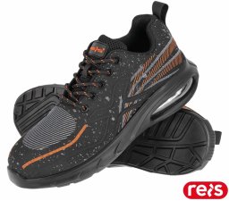 Reis Buty bezpieczne S1 PL SR FO - podnosek podeszwa olejoodporna poduszka powietrzna antyelektrostatyczne antypoślizgowe czarno-czarny 44