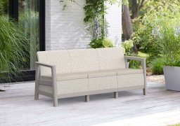 Keter Sofa ogrodowa trzyosobowa Scandi Linea 3 Seater Sofa szarobrązowy/jasnobeżowy (8711245162539)