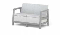 Keter Sofa ogrodowa dwuosobowa Scandi Linea 2 Seater Sofa jasnoszary/ciemnoszary stalowy (8711245162508)