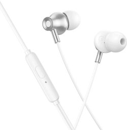 Słuchawki Hoco Przewodowe douszne z mikrofonem Jack 3,5 mm M119 srebrne