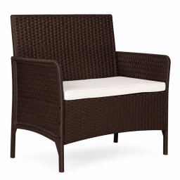 Ambiance Sofa ogrodowa dwuosobowa z poduszką ławka na balkon taras ogród brązowa MultiGarden EDUKAMP (5362)