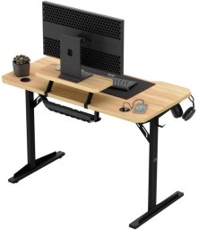 Biurko Costway Komputerowe z półką Leader 5.1 Oak 115 cm (MA-LEADER 5.1 OAK)