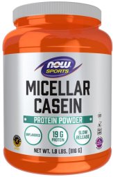 NOW Foods Micellar Casein, Unflavored Powder - Kazeina Micelarna sport (816 g)