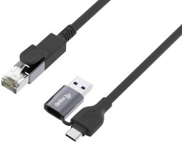 Adapter USB Equip GigaBit USB-C+A->RJ45 St/St 5.00m czarny (133104)