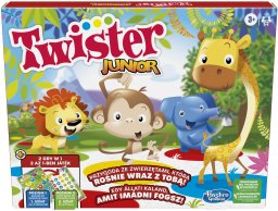 Hasbro Gra Twister Junior Plansza ze zwierzątkami 2 gry w 1 Polska wersja