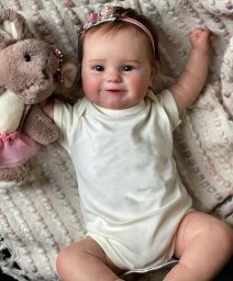 Peterkin MINEE QU 50 cm bobas Jak żywy Rozmiar prawdziwego dziecka Włosy