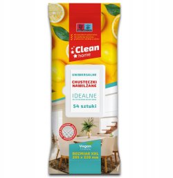 Clean & Clear Uniwersalne chusteczki nawilżane Clean Home 54 szt. z klapką cytrynowe