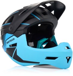 Meteor Kask rowerowy full-face Hydra L 58-61 cm czarny/niebieski (17899)