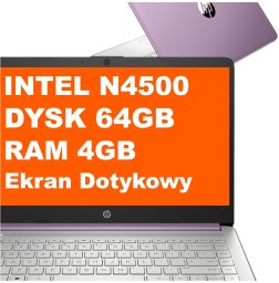 Laptop HP 14-dq3240nr Celeron N4500 / 4GB / 64GB / Dotyk / W11 (B8SW2UA)