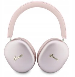 Słuchawki Guess Bezprzewodowe Metallic Script Logo ENC Wireless Headphone Pink (3666339630164)
