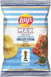 LAYs Lay's Max Chipsy ziemniaczane karbowane o smaku grillowanego steku 120 g