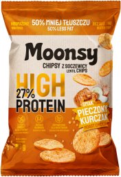 TRAFO (chipsy warzywne i ziemniaczne) Moonsy Chipsy z soczewicy o smaku pieczonego kurczaka 60g
