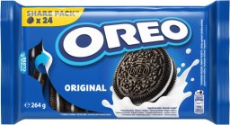 Oreo Original ciasteczka z nadzieniem o smaku waniliowym z dodatkiem kakao 24 sztuki 264 g