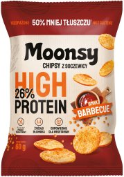 Eurowafle Moonsy Chipsy z soczewicy smak barbecue 60 g x 18 sztuk