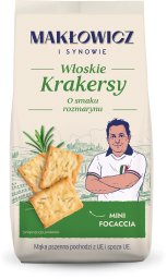 San Makłowicz i Synowie Krakersy o smaku rozmarynu 100 g x 12 sztuk