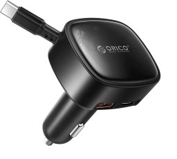 Ładowarka Orico Samochodowa FC-66-1A2C 66W z wbudowanym zwijanym kablem USB-C - czarna (6942886200379)